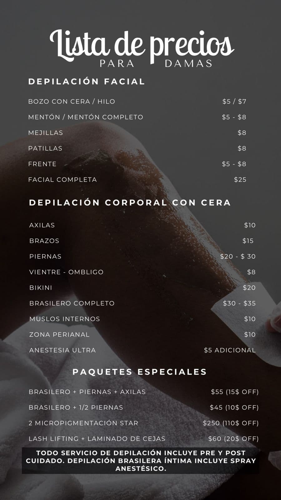 Menú de servicios página 5